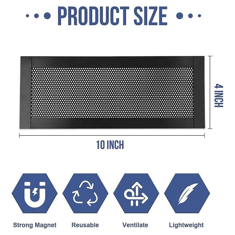 8Pcs Magnetic Floor Ventilation Cover 4x10Inch Air Ventilation Screen Cover PVC for Wall Ceiling Fl