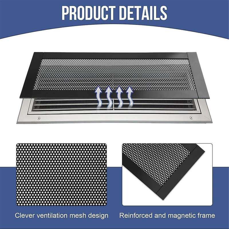 8Pcs Magnetic Floor Ventilation Cover 4x10Inch Air Ventilation Screen Cover PVC for Wall Ceiling Fl