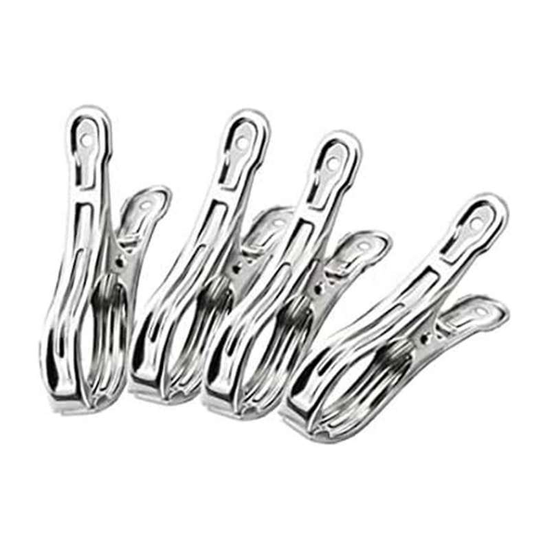 8Pcs Metal ClothesPins,Row Cover Clips Stainless Steel Pool Towel Clips,Chair Clips for Beach Towels