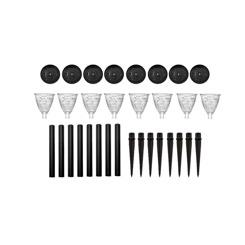 8Pcs Outdoor Solar Pathway Light Warm Light LED Solar Light Outdoor Waterproof Solar Powered Garden