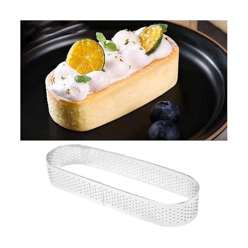 8pcs Oval Tartlet Molds,french Dessert Mousse Fruit Pie Tart Ring Quiche Cake Mold, Stainless Steel