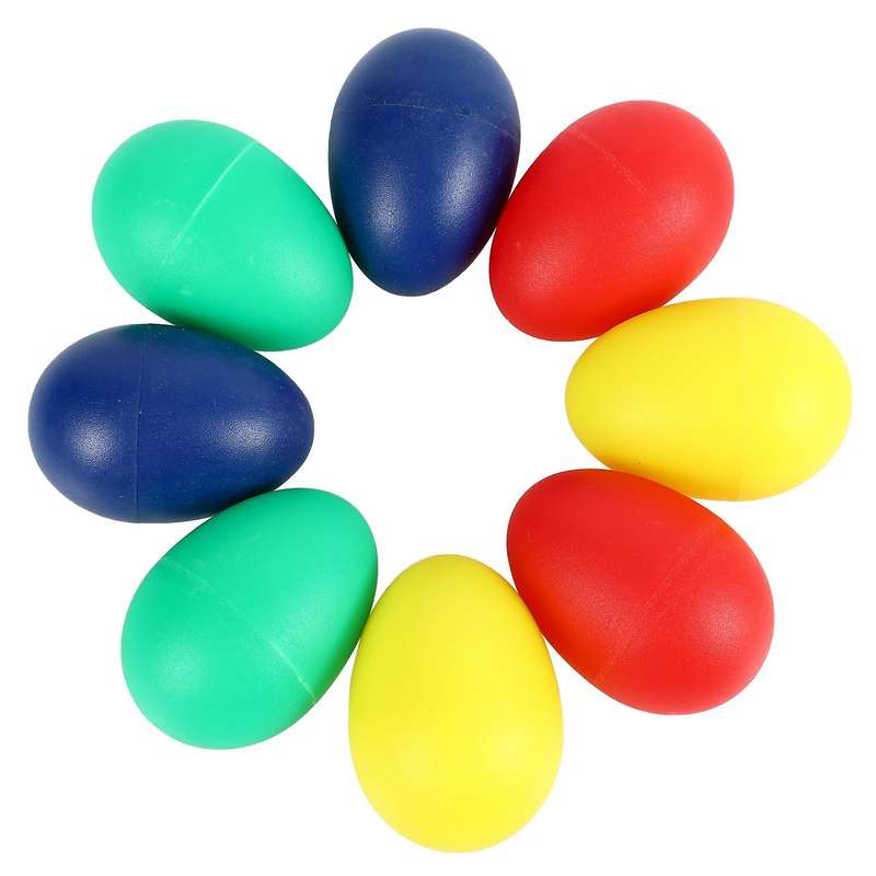 8pcs Playful Plastic Percussion Musical Egg Maracas Egg Shakers - 4 Different Colors