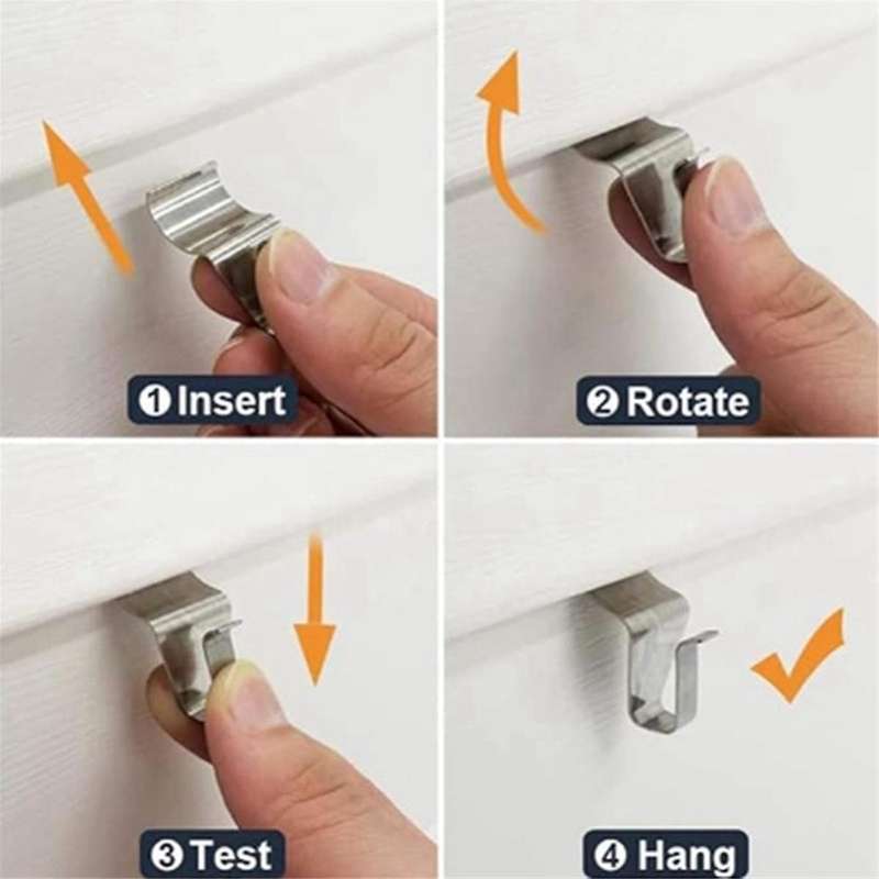 8Pcs No-Hole Hooks Hangers, S-Shaped Hook to Hide Wall Joints, Hook for Outdoor Decoration