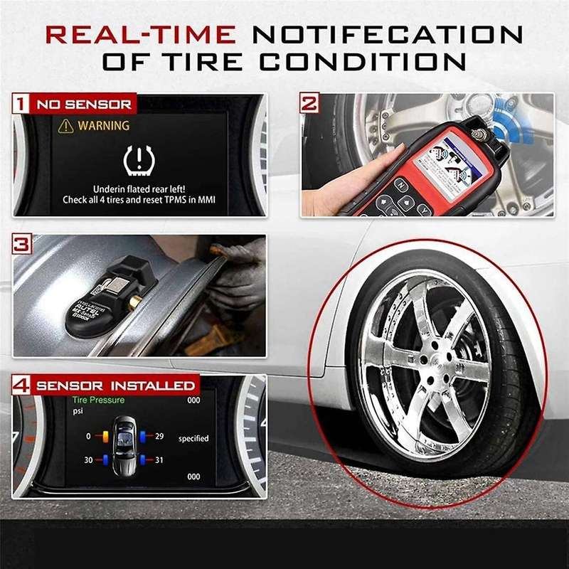 8Pcs Programmable MX Sensor 315MHZ+433MHz 2 in 1 Tire Pressure Sensor Monitor System Universal Edit