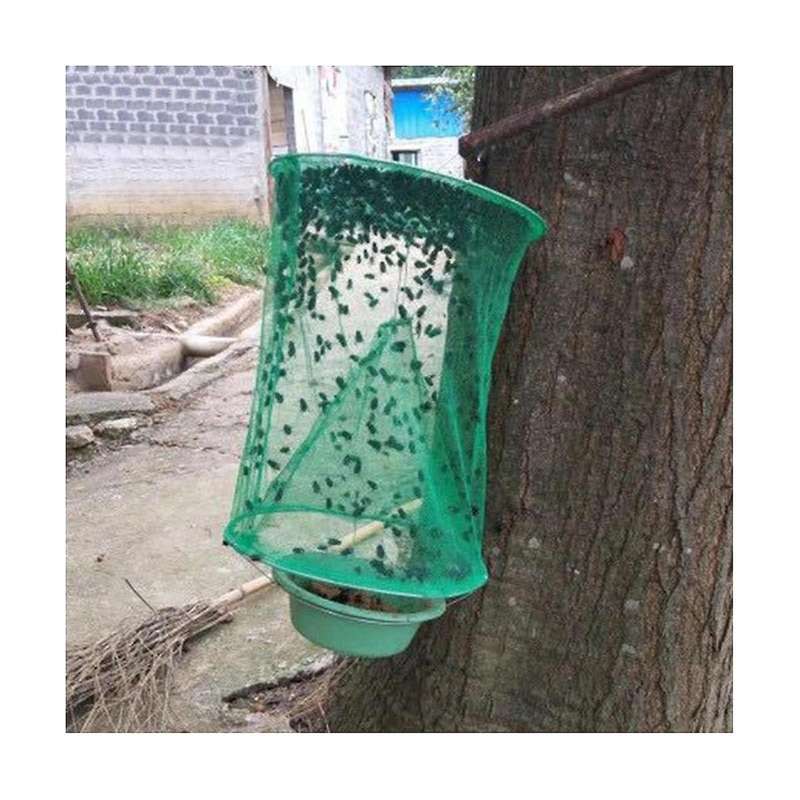 8pcs Ranch Fly Traps - Reusable Fly Traps with Bait-tray Outdoor Indoor Hanging, Stable Horse Fly Ca