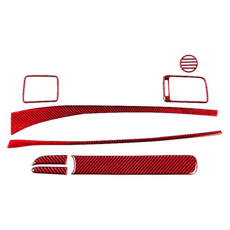 8pcs Red Carbon Fiber Passenger Dashboard Cover Trim for 2006-2011