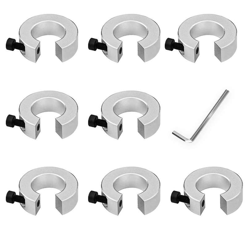 8Pcs SBR20 Linear Rail Stop Collars Aluminum Alloy Shaft Limit Fixing Rings with Wrench, Linear Rail