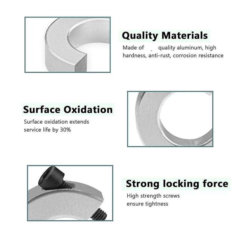 8Pcs SBR20 Linear Rail Stop Collars Aluminum Alloy Shaft Limit Fixing Rings with Wrench, Linear Rail