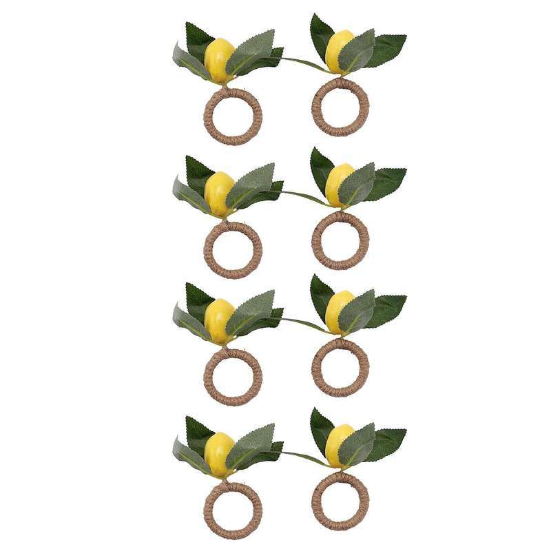 8pcs Simulation Lemon Plant Napkin Ring Fruit Meal Buckle Hotel Model Room Napkin Ring