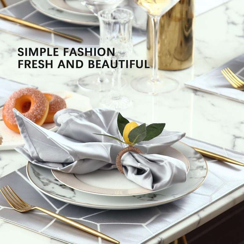 8pcs Simulation Lemon Plant Napkin Ring Fruit Meal Buckle Hotel Model Room Napkin Ring