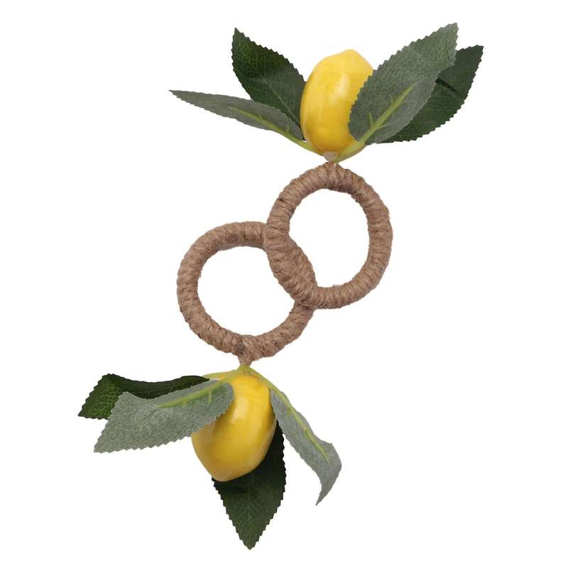 8pcs Simulation Lemon Plant Napkin Ring Fruit Meal Buckle Hotel Model Room Napkin Ring