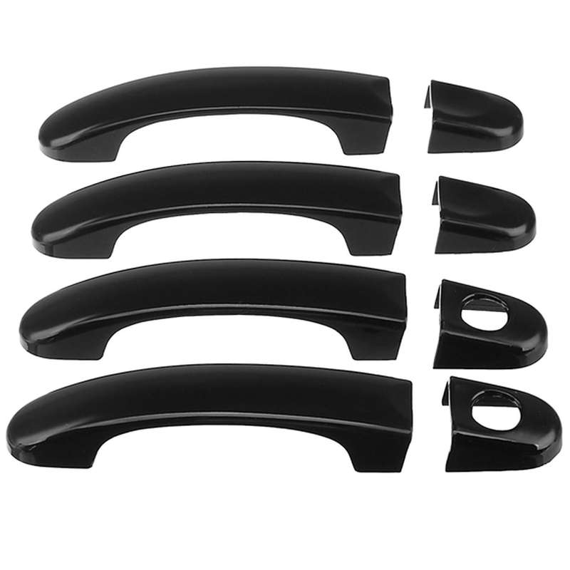 8pcs Set Abs Chrome Door Handle Covers Trim for Transporter T5 T6 Van 2003-2015 Gloss Black