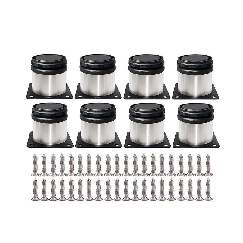 8pcs Stainless Steel Hardware Solid Tv Desk House Cabinet Table Feet Bed Foot Round Adjustable Furn