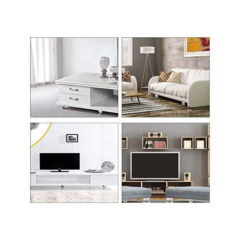 8pcs Stainless Steel Hardware Solid Tv Desk House Cabinet Table Feet Bed Foot Round Adjustable Furn