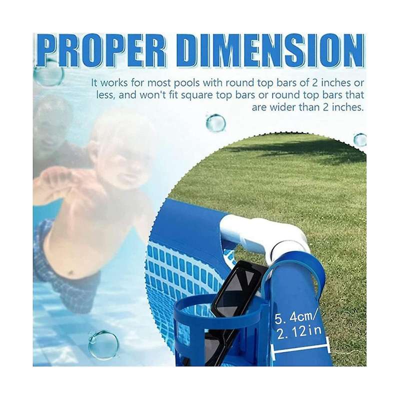 8pcs Swimming Pool Water Cup Storage Pool Hanging Beer Holder Portable Frame Removable Mesh Drinks B