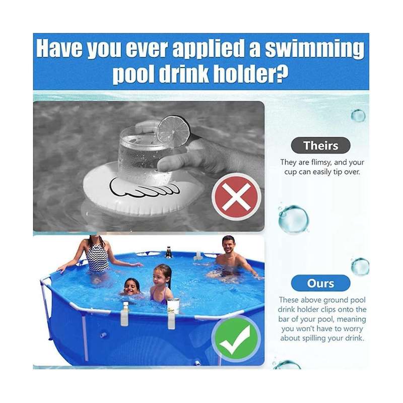 8pcs Swimming Pool Water Cup Storage Pool Hanging Beer Holder Portable Frame Removable Mesh Drinks B