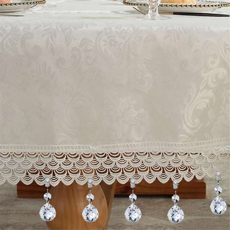 8Pcs Tablecloth Weights Heavy Crystal Tablecloth Weight Hangers Pendants for Hold Curtains Shower Cu
