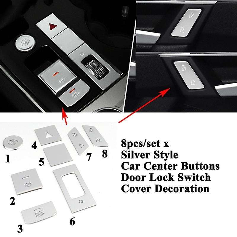 8Pcs/Set Car Center Console Engine Start Button Trim Cover Decoration Sticker Accessories for - 2019