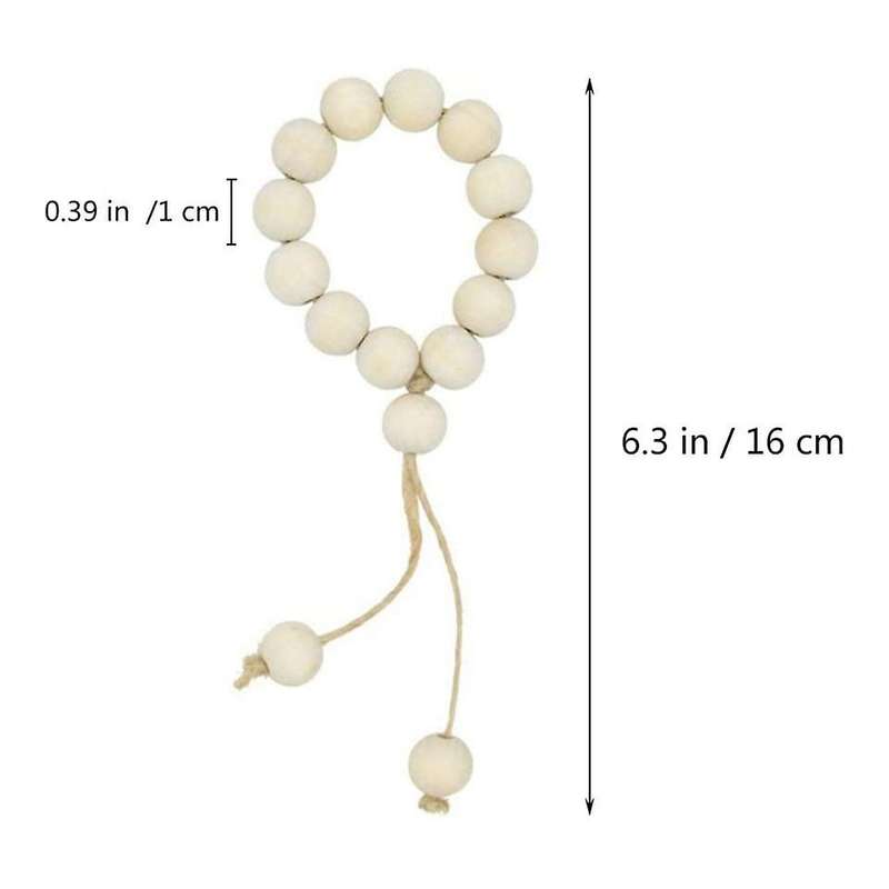 8Pcs Wood Bead Napkin Rings Natural Rustic Farmhouse Beaded Napkin Rings with Tassels Home Table Dec