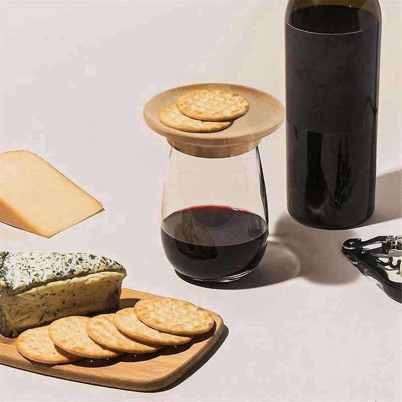 8Pcs Wine Glass Topper, 4Inch Wine Glass Charcuterie Topper Bamboo Wine Glass Topper Coasters