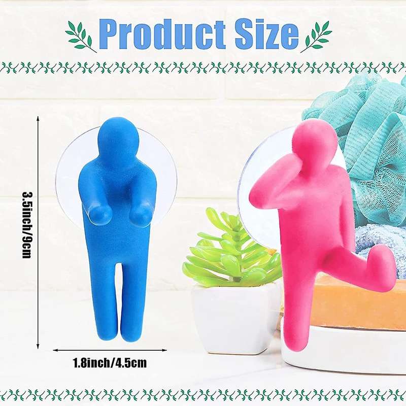 8-Piece Shower Toothbrush Holder Suction Cup Hook, Wall-Mounted Colorful Person Toothbrush Holder Mo