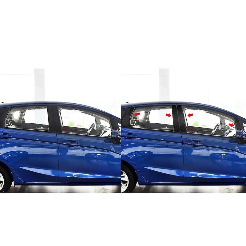 8Pcs/Set Window B Column Pillar Carbon Fiber Sticker Trim for Fit/Jazz GK5 3Rd GEN 2014-2018 C603