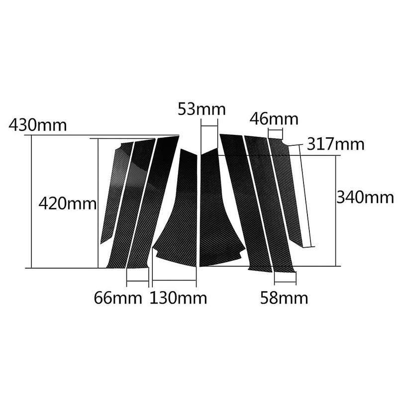 8Pcs/Set Window B Column Pillar Carbon Fiber Sticker Trim for Fit/Jazz GK5 3Rd GEN 2014-2018 C603