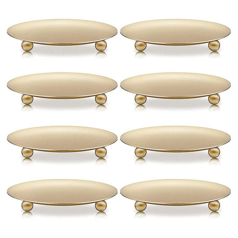 8-Piece Plate Candle Holder Iron Candle Holder Holder Candle Holder Decorative Candle Holder Metal C