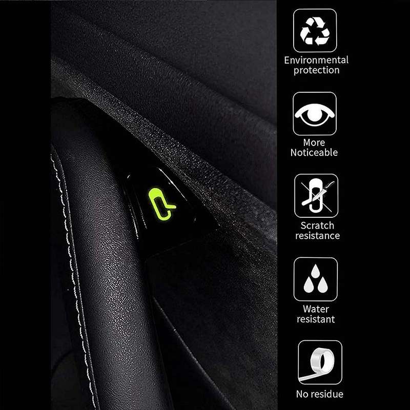 8pcs/set for Model 3 Car Door Open Exit Sticker Luminous Button Sticker Kit