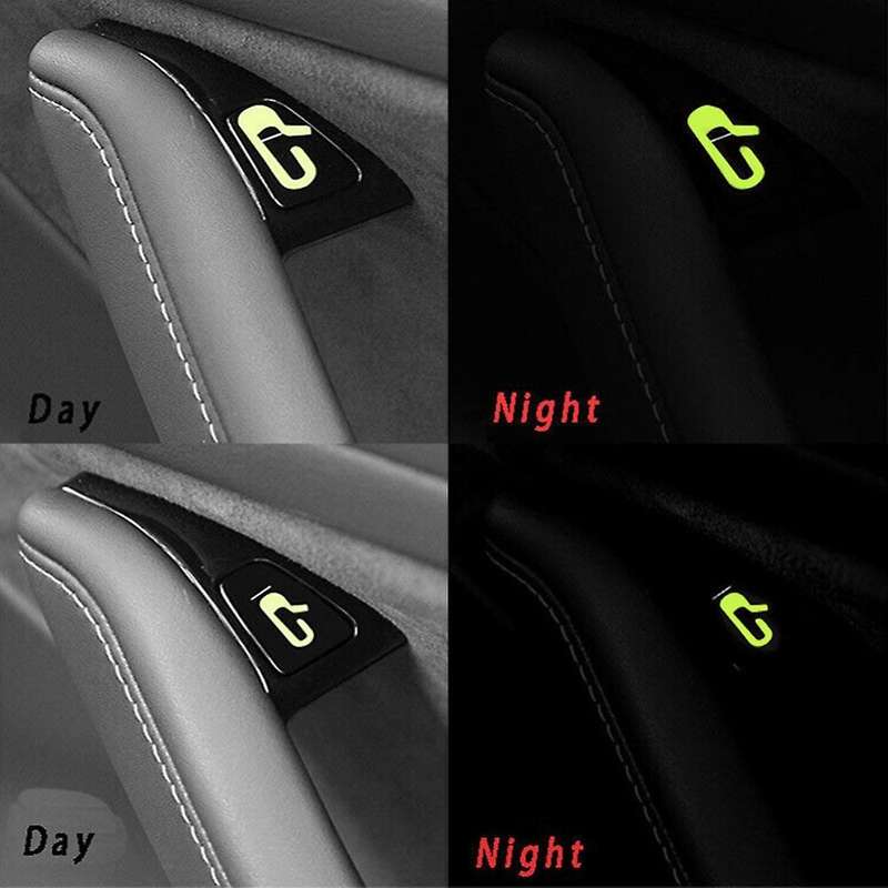 8pcs/set for Model 3 Car Door Open Exit Sticker Luminous Button Sticker Kit
