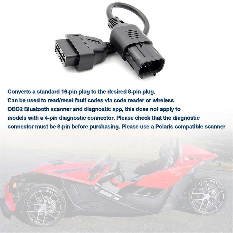 8pin to 16pin Obd2 Cable Adapter for Rzr / / General / Sportsman / / Diagnostic Adapter