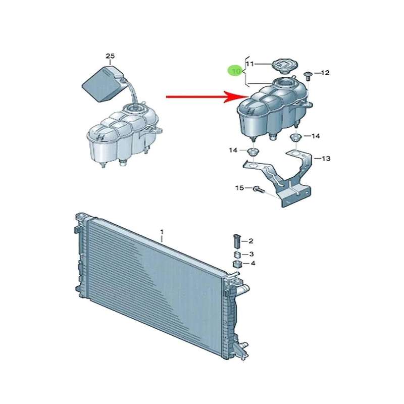 8W0121405E Tank Expansion Engine Radiator Coolant Tank for Allroad Sportback 2.0L 2018- for A4 A5 8