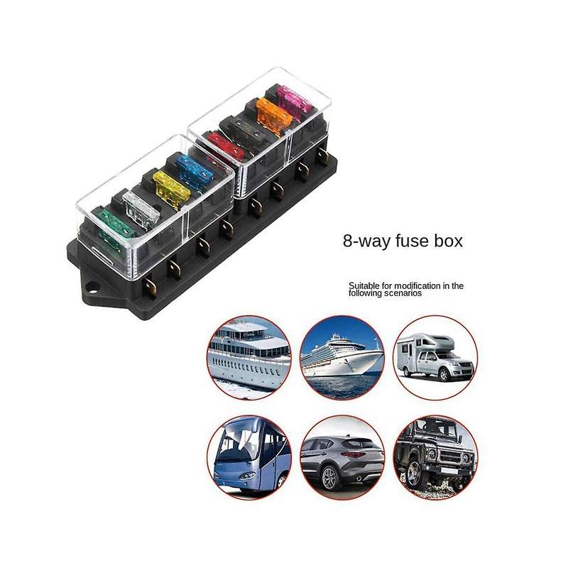 8-way Car Medium Insert Fuse Box Multi-way Overload Modified Base Junction Box Multi-way Insurance