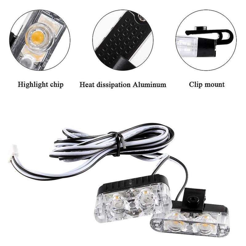 8X2LED 8 in 1 Remote Control 12V Emergency Strobe Warning Light Flashing Grilles Light for Car Truck
