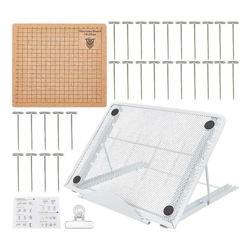8X8 Inches Lace Board Set Lace Boards and Pins with Adjustable Stand Lace Tools Supplies Knitting Cr