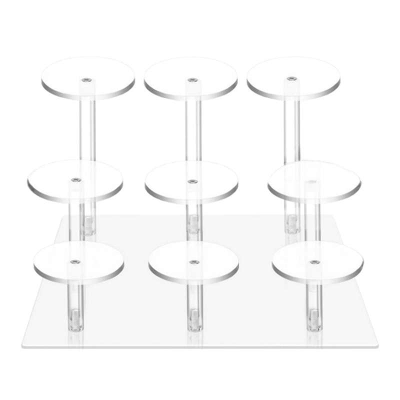 9 Columns Of Acrylic Christmas Ornaments Display Stand for Cupcakes, Jewelry, Cosmetics Display Stan