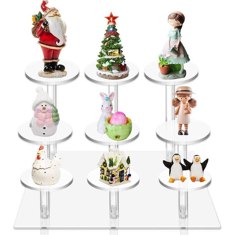 9 Columns Of Acrylic Christmas Ornaments Display Stand for Cupcakes, Jewelry, Cosmetics Display Stan