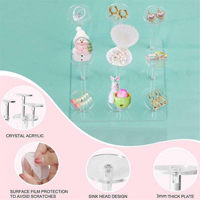 9 Columns Of Acrylic Christmas Ornaments Display Stand for Cupcakes, Jewelry, Cosmetics Display Stan