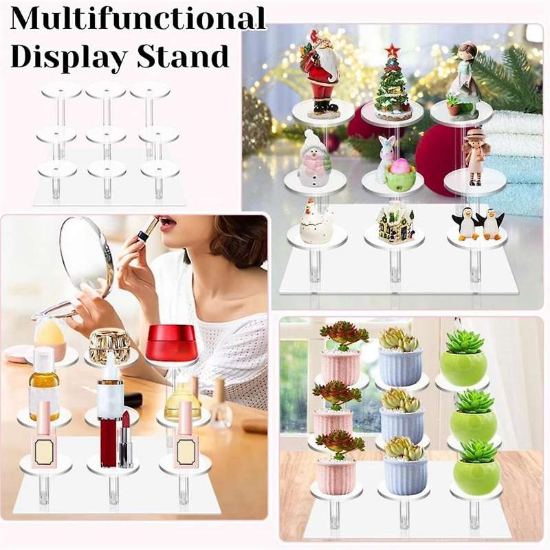 9 Columns Of Acrylic Christmas Ornaments Display Stand for Cupcakes, Jewelry, Cosmetics Display Stan