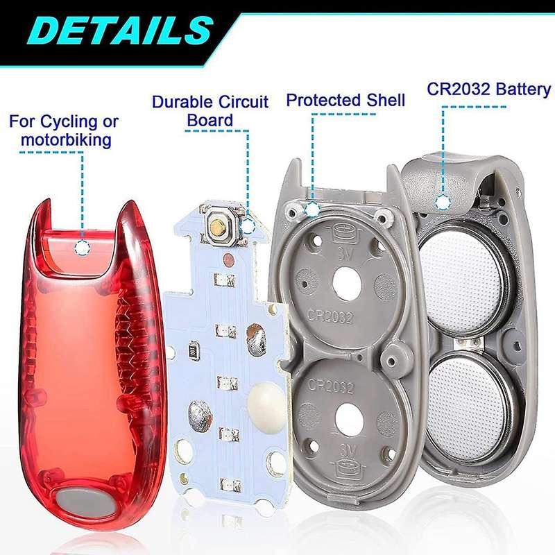 9 Pack LED Safety Light Reflective Lights Kayak Lights Jogging Lights Waterproof Bike Rear Light for