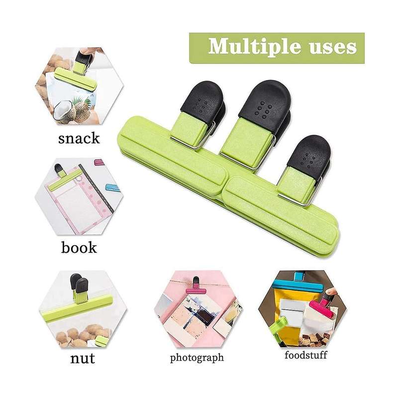 9 Pack Chip Clips, Food Bag Clips (3 Big & 6 Small Size ), Kitchen Clips Chip Bag Sealing Clips