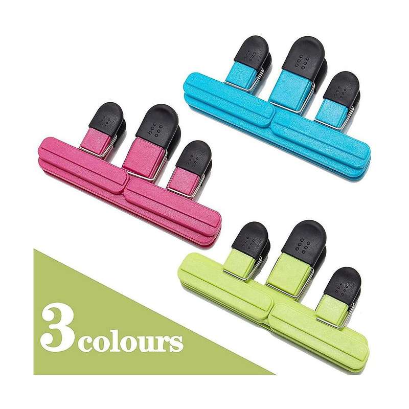 9 Pack Chip Clips, Food Bag Clips (3 Big & 6 Small Size ), Kitchen Clips Chip Bag Sealing Clips
