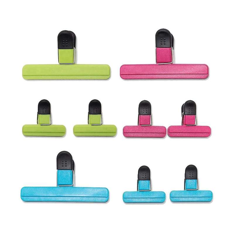 9 Pack Chip Clips, Food Bag Clips (3 Big & 6 Small Size ), Kitchen Clips Chip Bag Sealing Clips