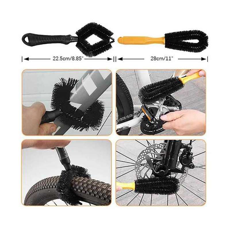 9 Piece Bike Cleaning Tool Set, Bike Chain Cleaning Brush, Gear Brush, Cleaning Tools for All Types
