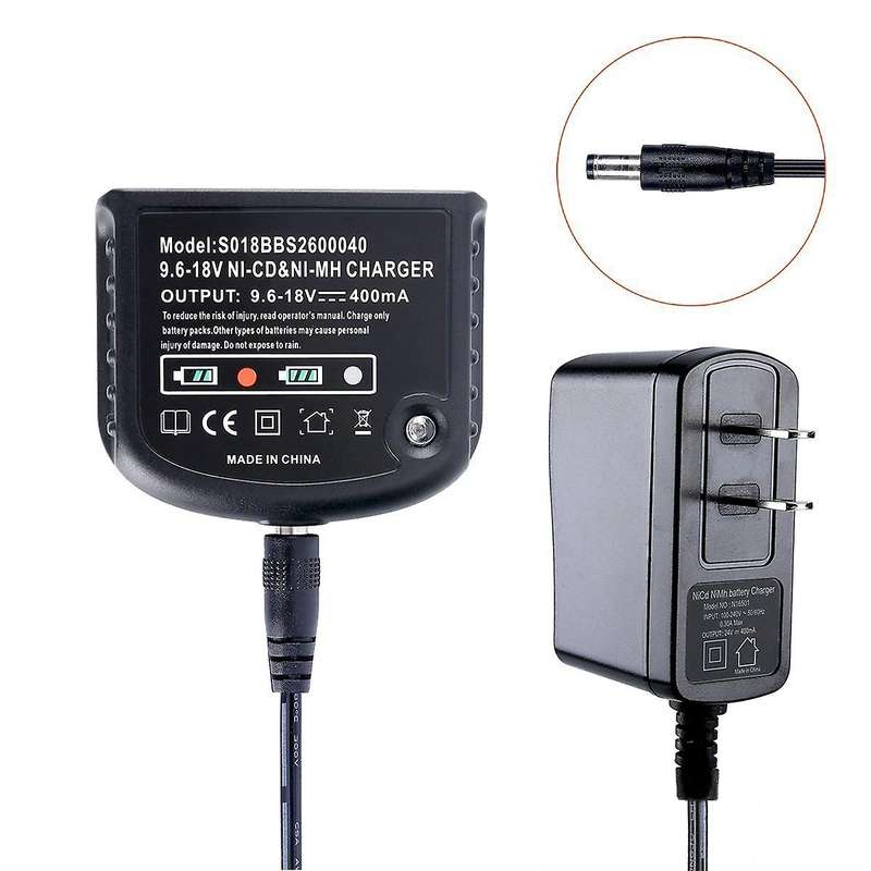 9.6V-18V Charger Compatible Black & Decker Ni-Cd Ni-Mh A18 Hpb18 A14 Us Plug