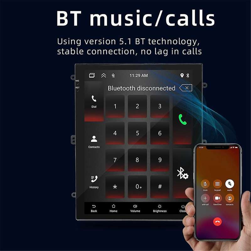 9.7inch Car Vertical Navigation Screen Wireless Carplay&android Auto Car Portable Automatic Multimed