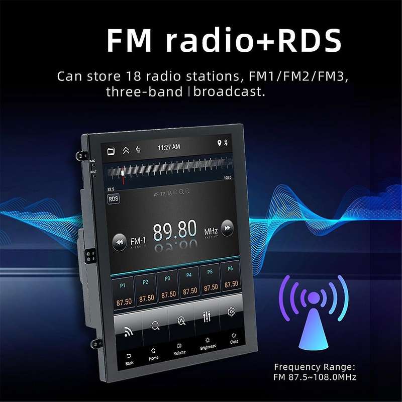 9.7inch Car Vertical Navigation Screen Wireless Carplay&android Auto Car Portable Automatic Multimed