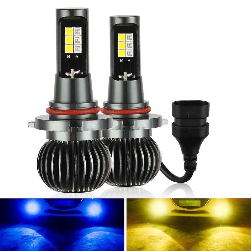 9005 9006 Car Led Bulbs Fog Light Double Color High Illumination 9005 Bulb 9006 Fog Lights Lamp Repl