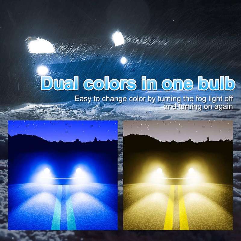 9005 9006 Car Led Bulbs Fog Light Double Color High Illumination 9005 Bulb 9006 Fog Lights Lamp Repl