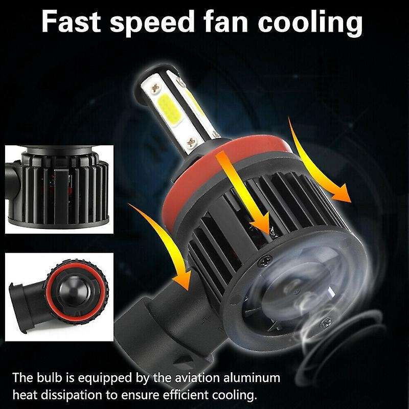 9005 H11 Combo 4Side LED Headlight Fog Kits Bulb 6000K White High Low Beam